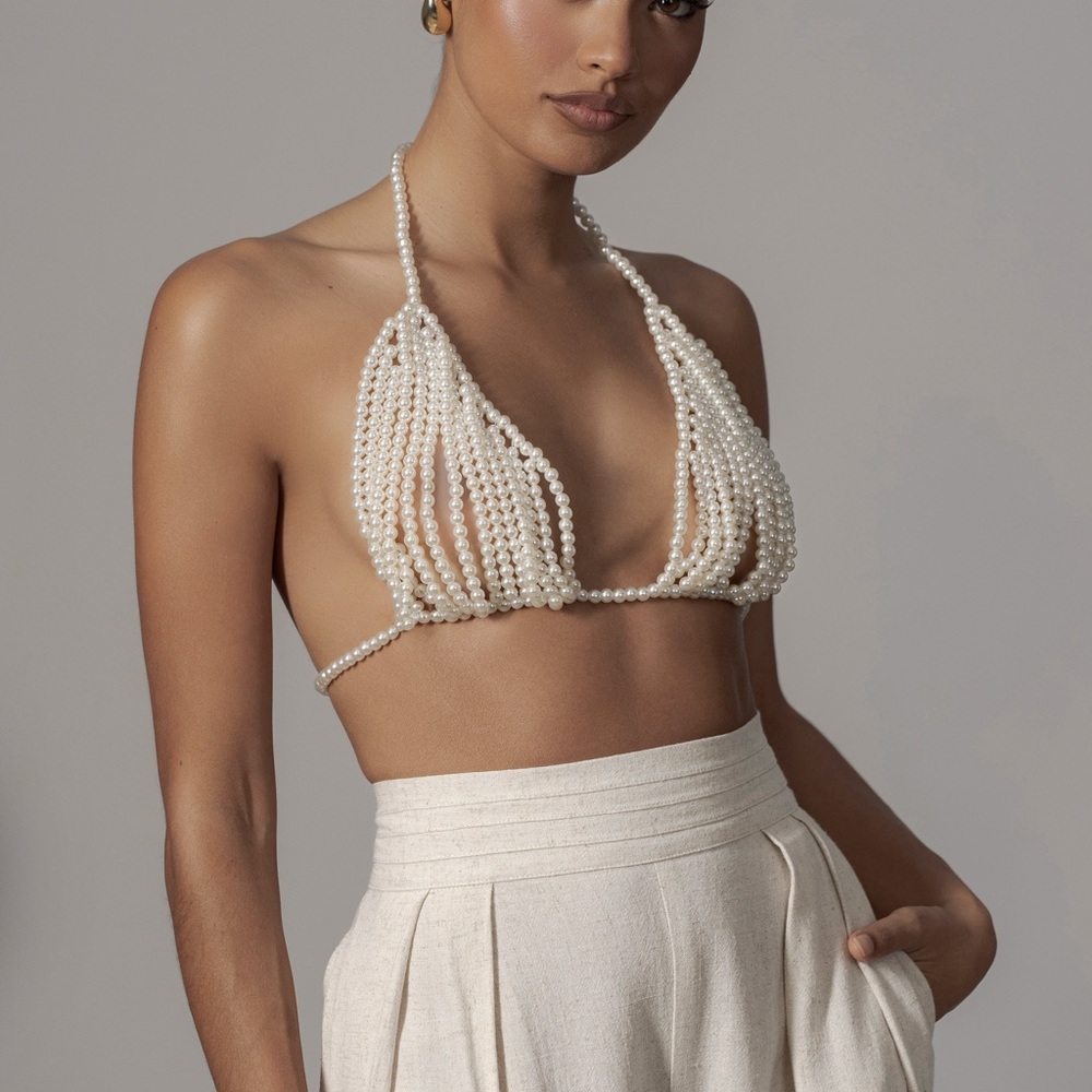 JLUXLABEL Oceanfront Pearl Bralette - One Size
